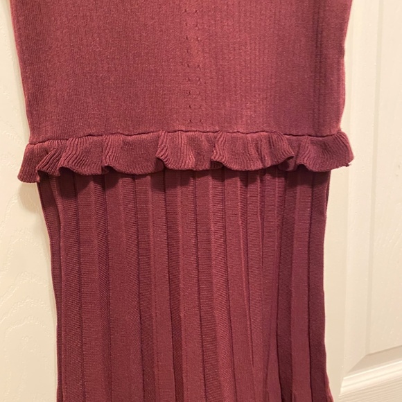 Purple Deep Burgundy Pleated Mini Zara Dress - Picture 5 of 6